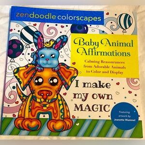 Zen Doodle Baby Animal Affirmations adult coloring book